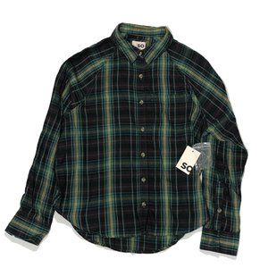 NWT SO GOODS FOR LIFE Womens Sz XS Long Sleeve Button Down Collared Plaid Shirt